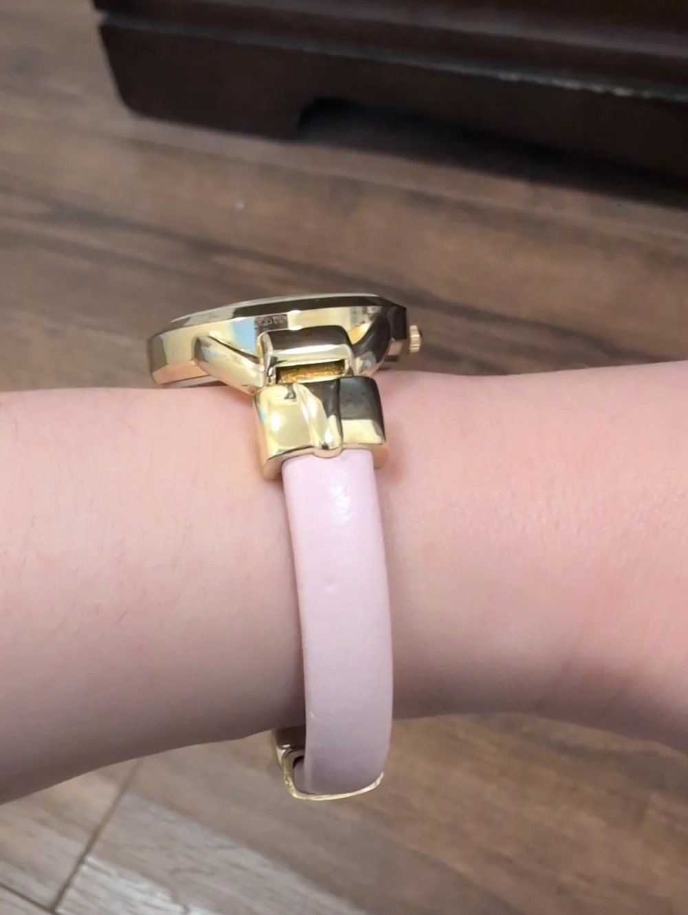 Gold-Tone Pink Dial Women's Watch